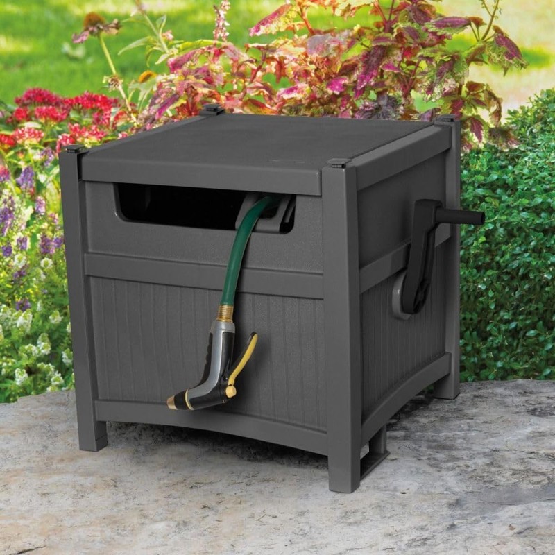 Suncast Smart Trak 225 ft. Gray Retractable Free Standing Hideaway