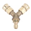 Pressure Washer Tee Splitter Coupler Brass Three Way Connector Quick
