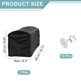 sourcing map Couch Arm Cover, Stretch Sofa Armrest Cover with Twist Nails Scratch-Resistant Furniture Protector for Sofas Chairs, Black