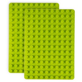 DUPLO Compatible Foundation Board Block Plate Rounded Corners 14x10 Pitch Set of 2 Light Green