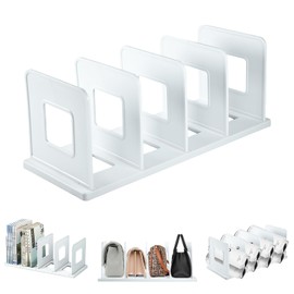 Elezeal Adjustable Book Holders, Heavy Duty File Rack, Free Adjustment Durable Bookend Book Ends for Shelves, Large Capacity File Sorter Organiser Handbag Clutch Bag Divider for School, Home, Office