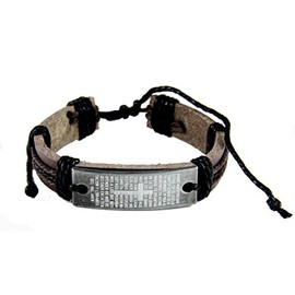 4031374 Padre Nuestro Orador del Señor Leather Bracelet Spanish Our Father Lord's Prayer