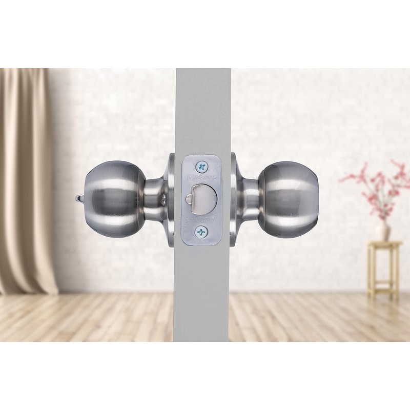 BRINKS – Transitional Keyed Entry Ball Door Knob, Satin Nickel