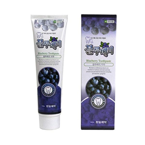 Hanil Blueberry Toothpaste 6.3oz(180g) (Pack of 2) - Korean Oral Care
