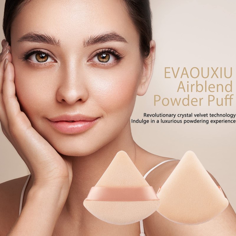 2 Pcs EVAOUXIU Triangle Powder Puff for Face Powder, Soft