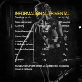 Cla + Carnitina Suplemento Polvo 1kg Aura Nutrition 100servi
