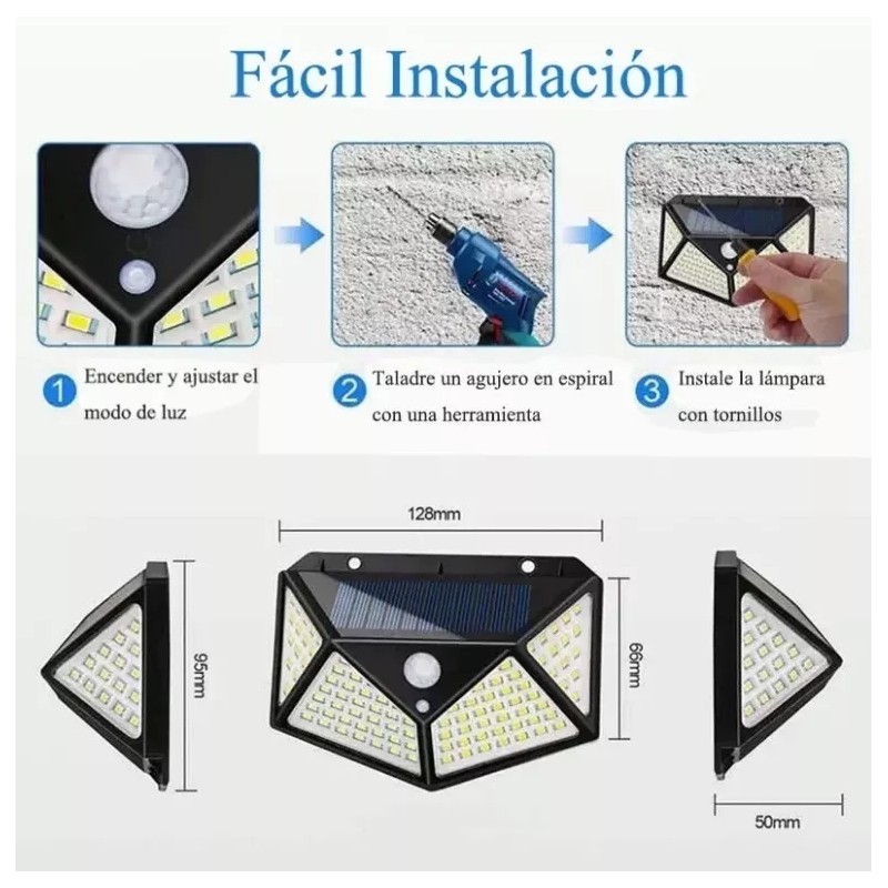 PTHORSE Jardín Al Aire Libre 100led Solar Impermeable Lámpara