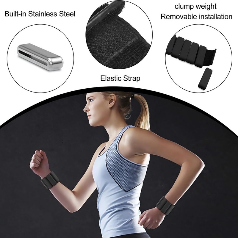 Aurorasports Adjustable Ankle Weights for Women & Men,Set of 2