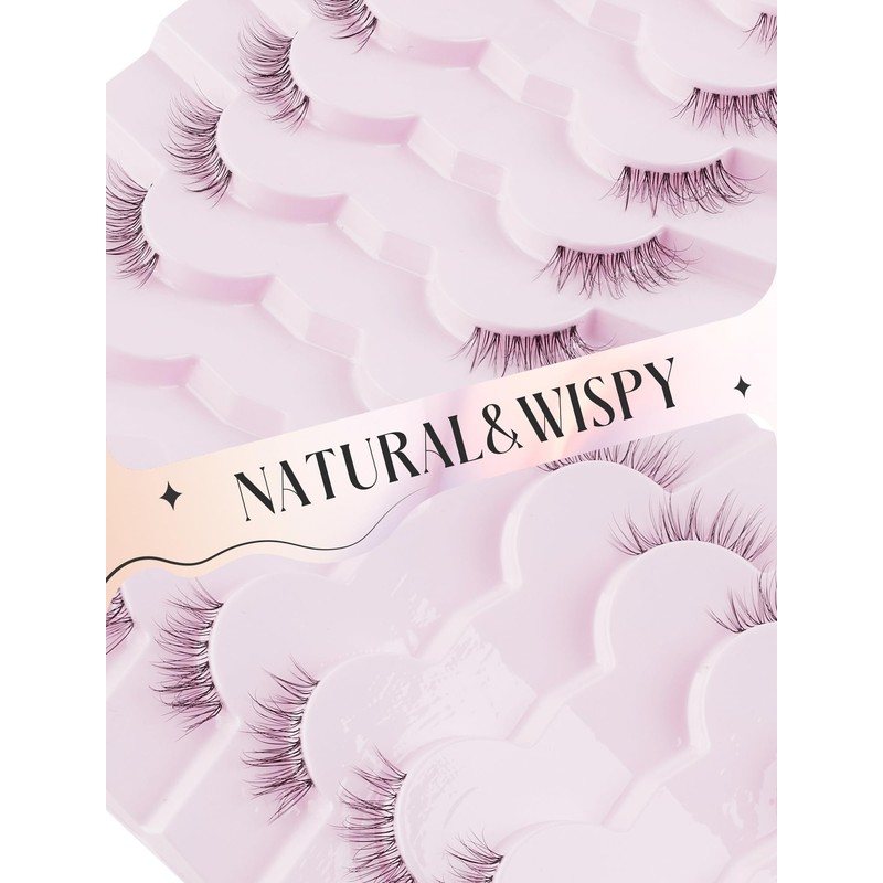 Half Lashes Natural Wispy False Eyelashes Half Eyelashes Clear Band