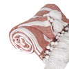 50" X 60" Rust Woven Cotton Striped Throw Blanket with