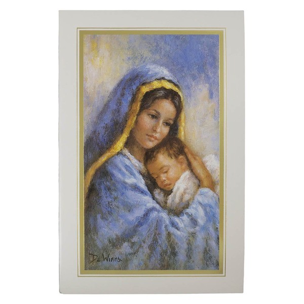 JAM PAPER Christmas Cards & Matching Envelopes Set - Modern Virgin Mary - 10/Pack