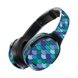 MightySkins Carbon Fiber Skin for Skullcandy Crusher ANC - Blue Scales | Protective, Durable Textured Carbon Fiber Finish | Easy to Apply, Remove, and Change Styles | Made in The USA