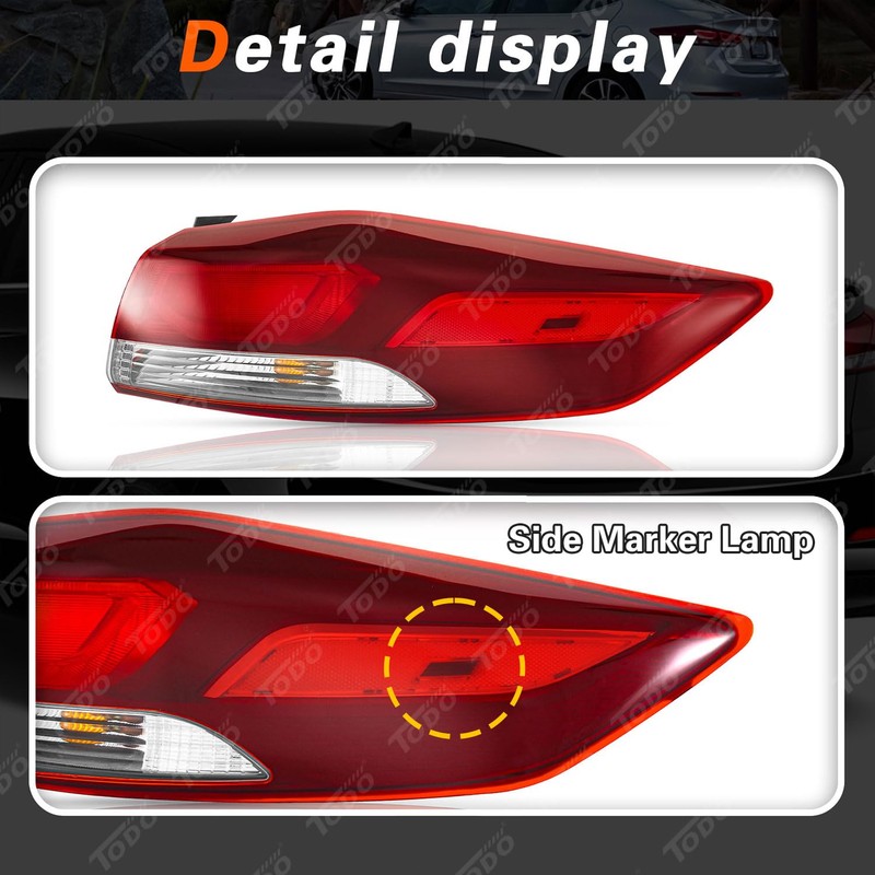 TODO Right Outer Tail Light with Side Marker Compatible with