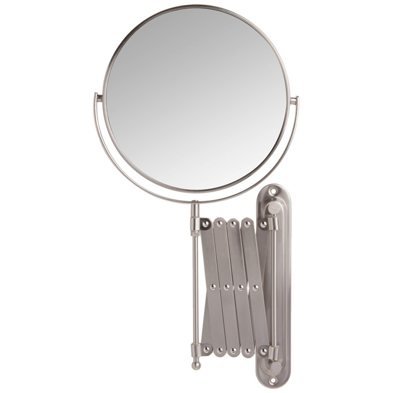 JERDON Two-Sided Wall-Mounted Makeup Mirror - Makeup Mirror with 7X