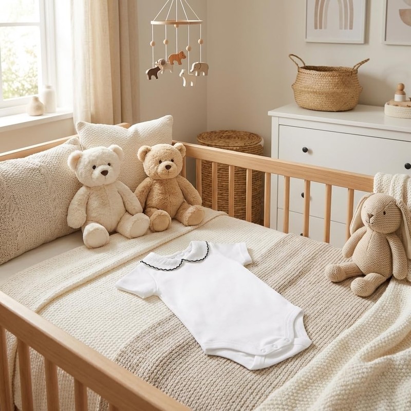 BABIDU Body Neonato Manica Corta 100% Cotone, Tutina Morbido Tessuto