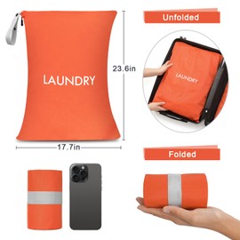 WiseBoy 4 Pack Laundry Bags, Travel Laundry Bag for Dirty Clothes, Washable Nylon Wet Dry Bag, Swimming Yoga Bathing Suit Workout Wet Dry Bags