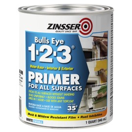 Zinsser 02004 Bulls Eye 1-2-3 All Surface Primer, Quart, White