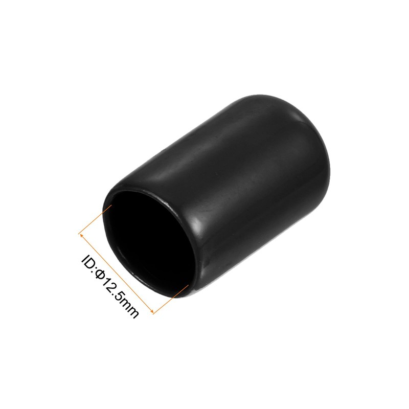 sourcing map Rubber End Caps 1/2"(12.5mm) ID Round Tube Cap