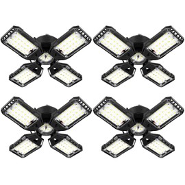 Aoretic LED Garage Lights Bulb 4 Pack -120W, 12000LM 6500K Led Shop Light with 4+1 Deformable Panels, Basement Barn Light Garage Ceiling Lights, E26/E27 for Garage, Warehouse, Shop