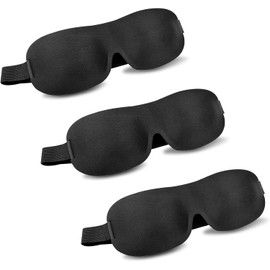 3 Piezas Mascara para Dormir, Cubre Ojos para Dormir, Antifaz Dormir, Venda para Dormir, Ojos para Dormir, Máscara de Dormir 3D, para Viaje, Yoga, Siestas Negra Variation, Unisex