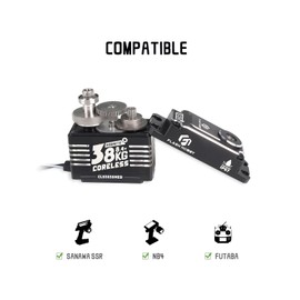 38KG Coreless Servo 8.4V High Torque Servo, Full Metal Gear RC Servo with IP67 Waterproof & Magnetic Support Sanwa SSR/ NB4/ Futaba for 1/8 1/10 Scale RC Crawler Cars, Trucks & Robotic Parts