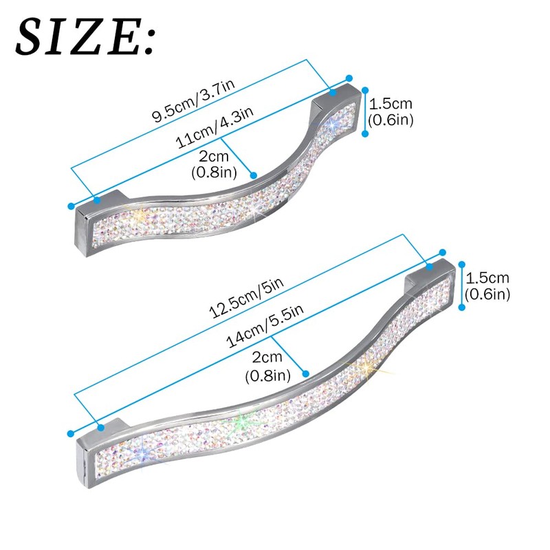 SAVORI Drawer Pulls Handle Bling Crystal Dresser Cupboard Closet Cabinet