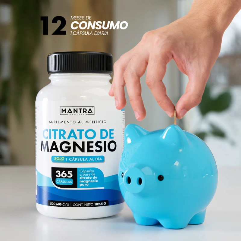 Citrato De Magnesio De 365 Cápsulas | Mantra Nutrition Sabor
