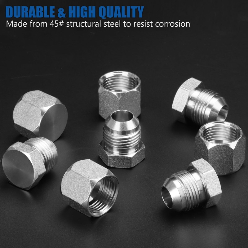 XJX 72-Piece JIC 37° Cap and Plug Kit, Hydraulic Hose