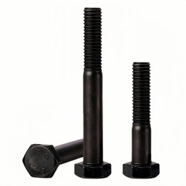 YIIFLY M8 x 75 Hex Bolt, M8-1.25 Screw, Male Hex Machine Screws, Alloy Steel of Strength Class 12.9 DIN 931, Black Oxide, Partially Threaded, Pack of 10