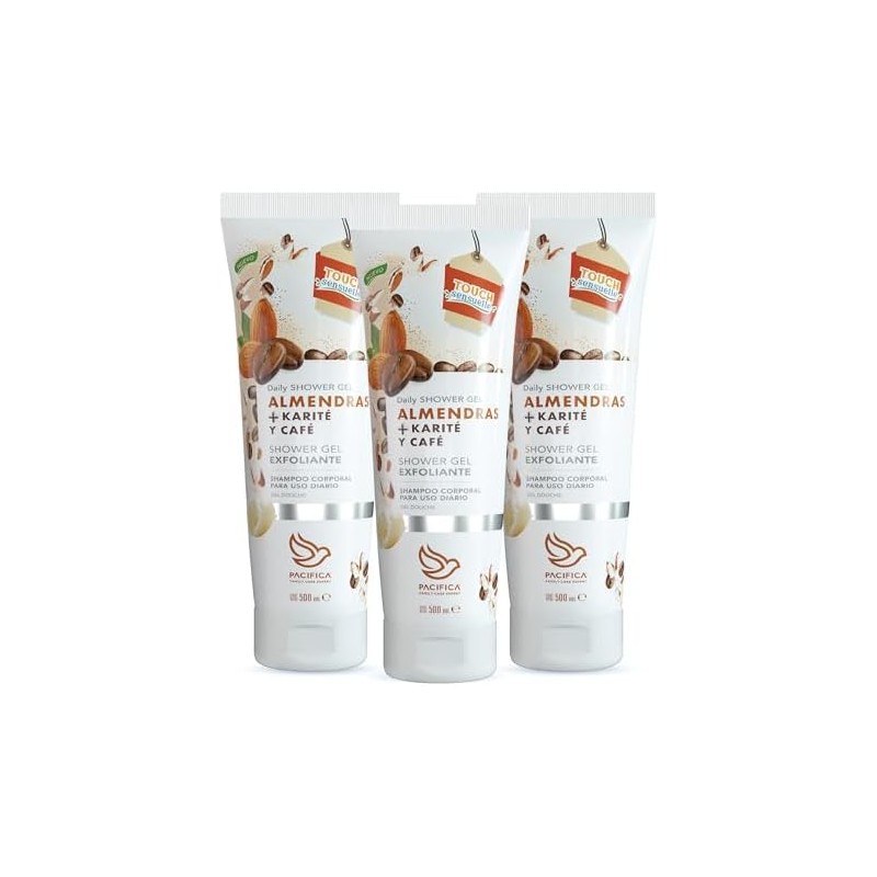 Pacifica Jabón Líquido Corporal Shower Gel Exfoliante Almendra Karité Café
