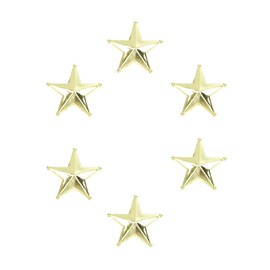 Mini 3D Gold Stars Christmas: 50pcs Xmas Pentagram Star 3cm Tiny Star Charms DIY Gold Star for Crafts Holiday Tree Decoration Star Tree Toppers