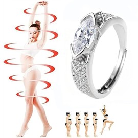 Magtherapy Lymphatic Therapy Titanium Ion Moissanite Diamond Ring, Unclog Bloodstream and Lymph Nodes Torina Crystal-Quartz Ionix Ring Open Cubic Zirconia Ring(1Pcs)