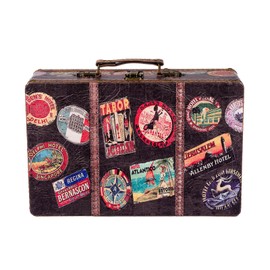 Birendy KD 1291 Chest Suitcase Set Wooden Chest Faux Leather Covered M-26 cm