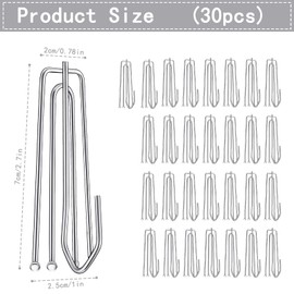 Pack of 30 Stainless Steel Curtain Hooks with 4 Prongs, Curtain Clips Hooks, Curtain Hooks for Clamping Pleats and Heavy Curtains
