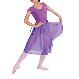 Hoerev Women Girls Adult Sheer Wrap Skirt Ballet Skirt Ballet Dance Dancewear,Darkpurple,XL
