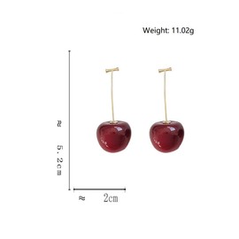 Cherry Earrings for Women, Cute Fruit Cherry Earrings for Girls, Red Cherry Dangle Earrings Hypoallergenic, 3D Cherry Drop Earrings, Tropical Cherry Earrings Studs