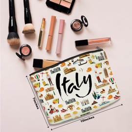 Italian Travel Gift Cosmetic Bag Italy Lovers Gift Italy Souvenir Makeup Bag Girls Trip Gifts Favors Gifts for Traveler Women Bestie Birthday Christmas Bachelorette Party Favors