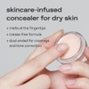 glow not dry concealer #light #rosysalmon, covers under-eye circles &