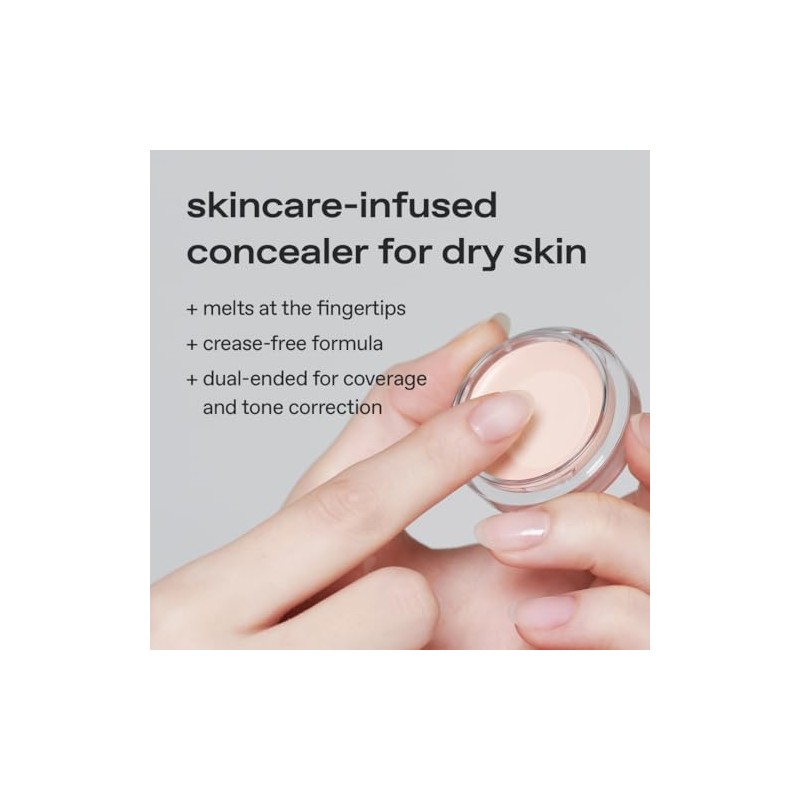glow not dry concealer #light #rosysalmon, covers under-eye circles &