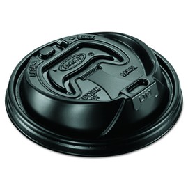 Dart 16RCLBLK Black Optima Reclosable Lid for Dart 16 Series Foam Cups (10 Packs of 100)