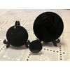 CrystalsAhoy Obsidian Mirror, 5.5" Round Scrying Mirror, Freestanding, Modern Style,