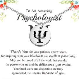 WSNANG Psychologist Necklace Psychology Psychologist Symbol Necklace Thank You Psychotherapist Gifts (Psi NC)