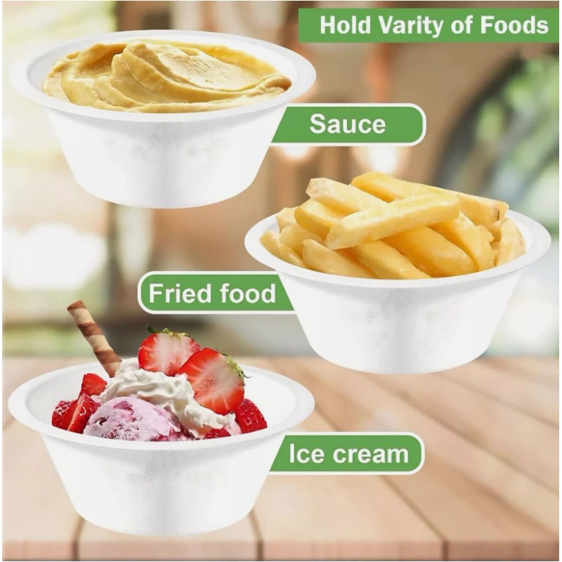 FPN Disposable Bowls 100% Round Compostable Microwave Safe Soup Bowls