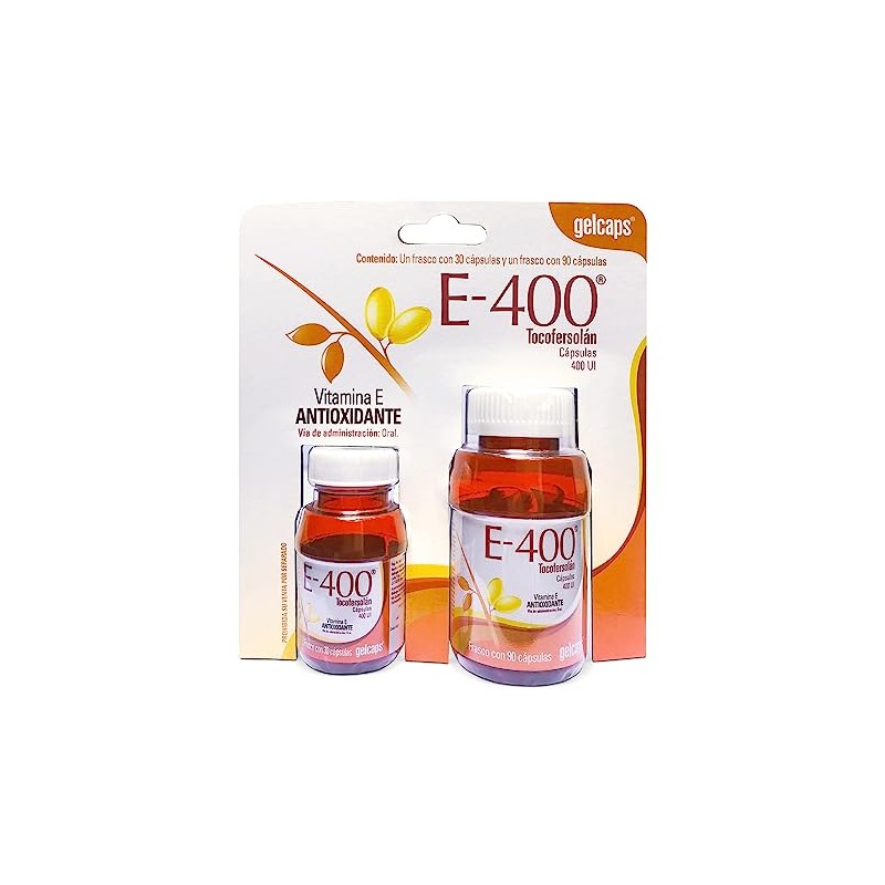 GELCAPS Vitamina E 400mg Dúo 120 Cápsulas Antioxidante