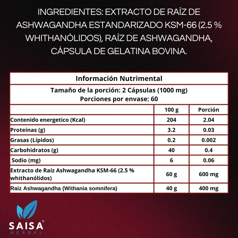 Ksm-66 240 Cápsulas | Antiestrés Natural | Reduce El Cortisol