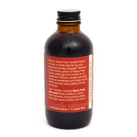 Tahitian Gold Premium All Natural Bottled Pure Vanilla Extract For Baking, Cooking, and More, Ideal For Cookies, Cakes, Muffins, and Desserts (Tahitian Select, 4 Ounce)