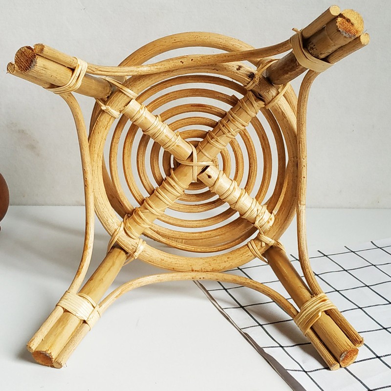 Plant Stand Flower Pot Rack Rattan Minimalist Stable 9.4in Diameter