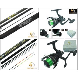 10ft Carbon Float Match Fishing Rod & Reel + 11ft Feeder Fishing Rod & Reel Set