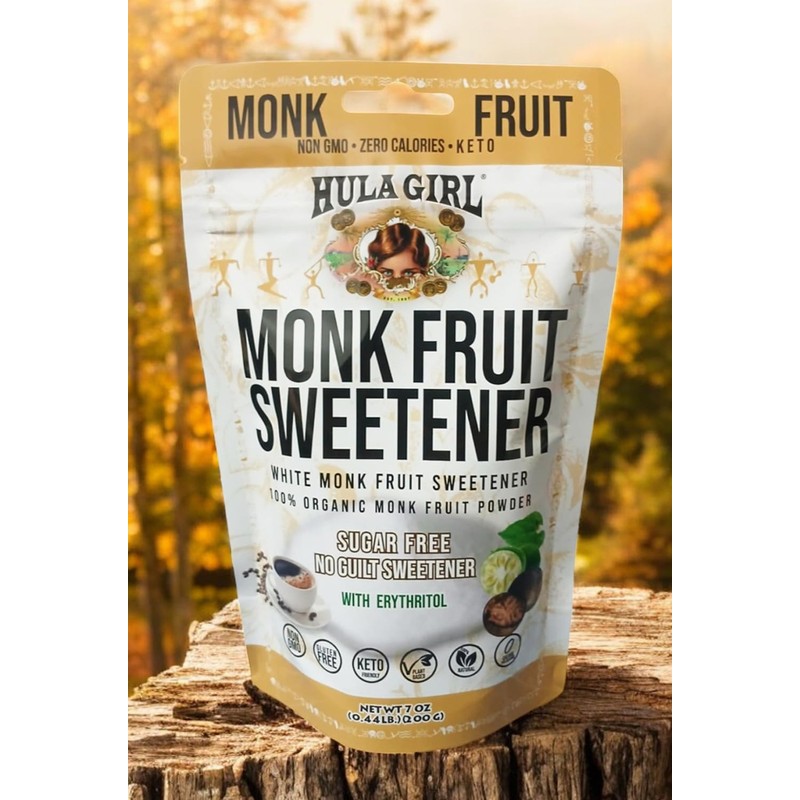 Hula Girl Organic Monk Fruit Extract Sweetener with Erythritol, Net