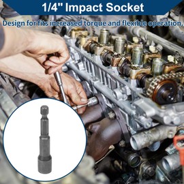 Hihaha Impact Socket Hardware Tool for Car Motorcycle Dirtbike Repair Durable CR-V 65mm 1 Pcs Titanium Tone 6 Point 9mm